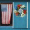 21Inch 4th of July Patriotic Day Wreath with Artificial Floral Red Blue White Lavender Flower Wreath Patriotic Decorations for Front Door Memorial Day Independence Day Veterans Day